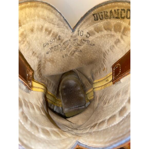 Durango woven leather mens cowboy western boots size 10 D * main image 11
